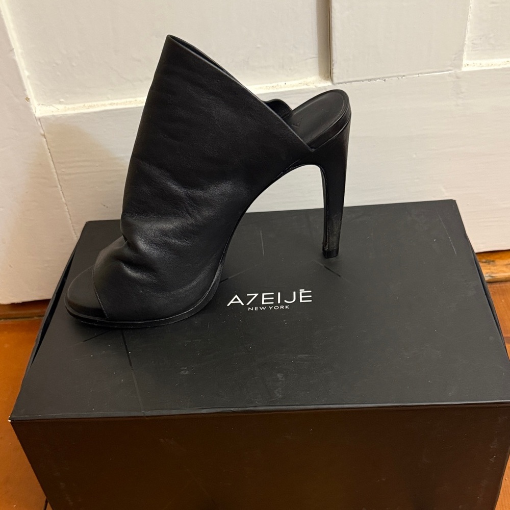 Black High-Heel Mules
